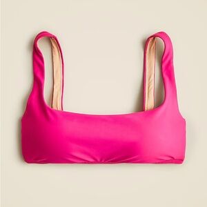 NWT J. Crew Squareneck Bikini Top Pink Small